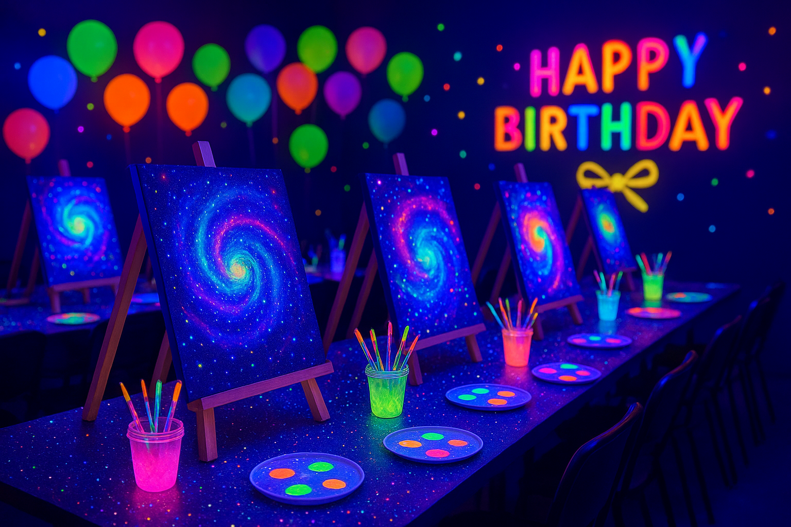 Événement créatif et lumineux pour fête d’amis & anniversaire